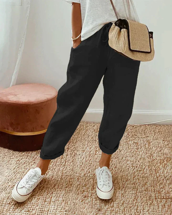 Demi - Stijlvolle Linnen Sweatbroek