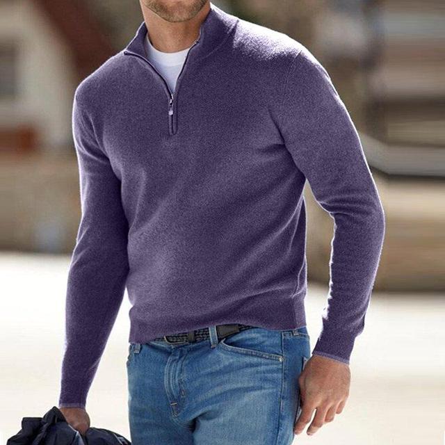 Stijlvolle V-hals Pullover met Rits - Emiel