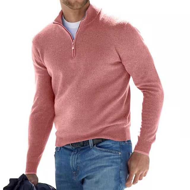 Stijlvolle V-hals Pullover met Rits - Emiel