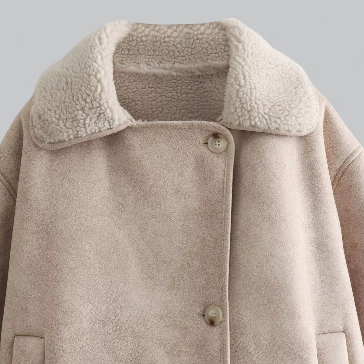 Elise | Chique suede jas met nepbont voering