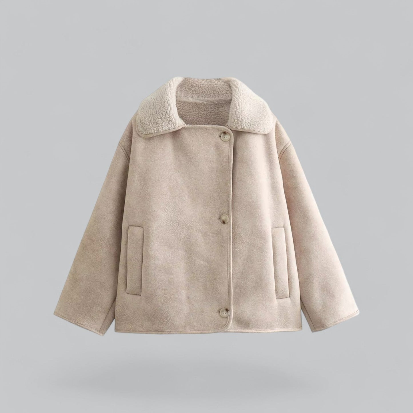 Elise | Chique suede jas met nepbont voering