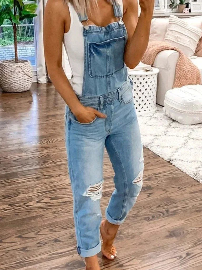 Gijs | Stijlvolle Casual Denim Jumpsuit - Mouwloos
