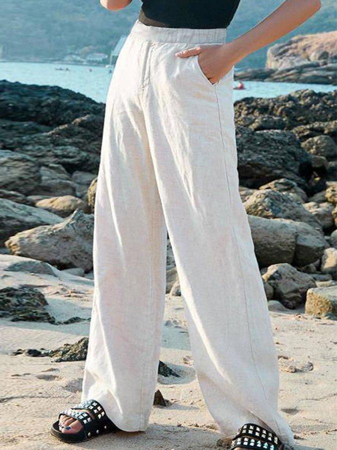 Fay | Stijlvolle Witte Linnen Broek