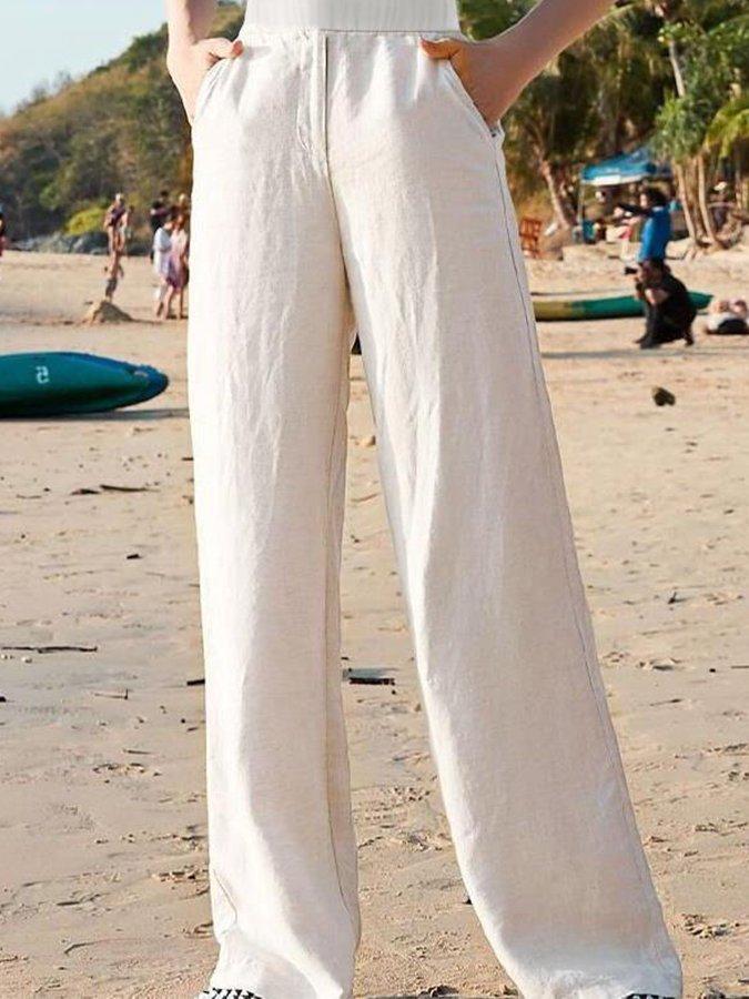 Fay | Stijlvolle Witte Linnen Broek