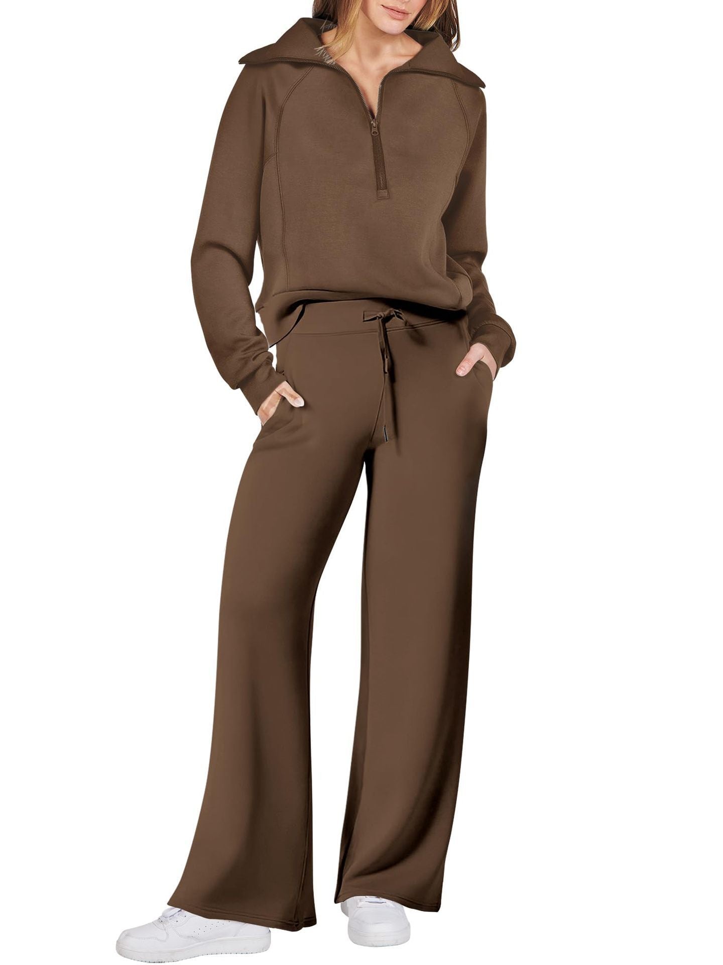 Sarah | Stijlvolle Zip- en Relax-Set met Lange Mouwen