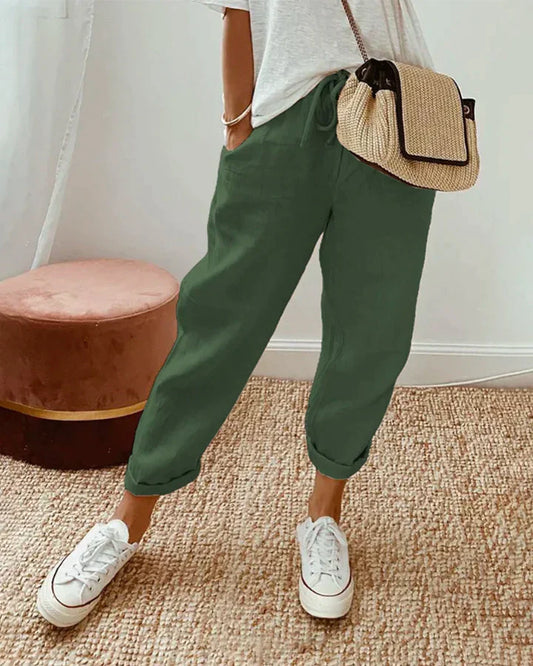 Demi - Stijlvolle Linnen Sweatbroek