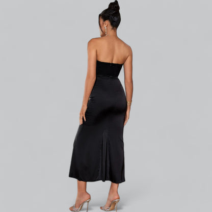Elena | Elegant straploos fluwelen maxi-jurk