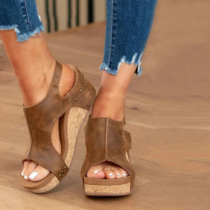 Femke | Stijlvolle Comfortabele Leren Damsandalen