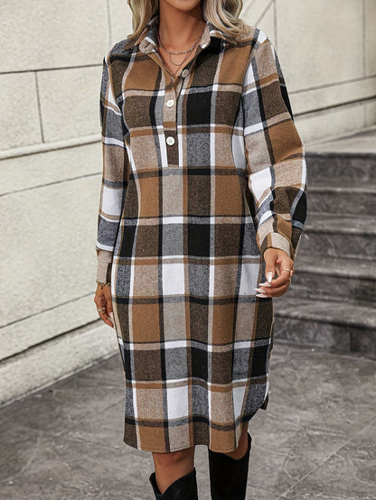 Lotte | Blousejurk met V-hals en lange mouwen