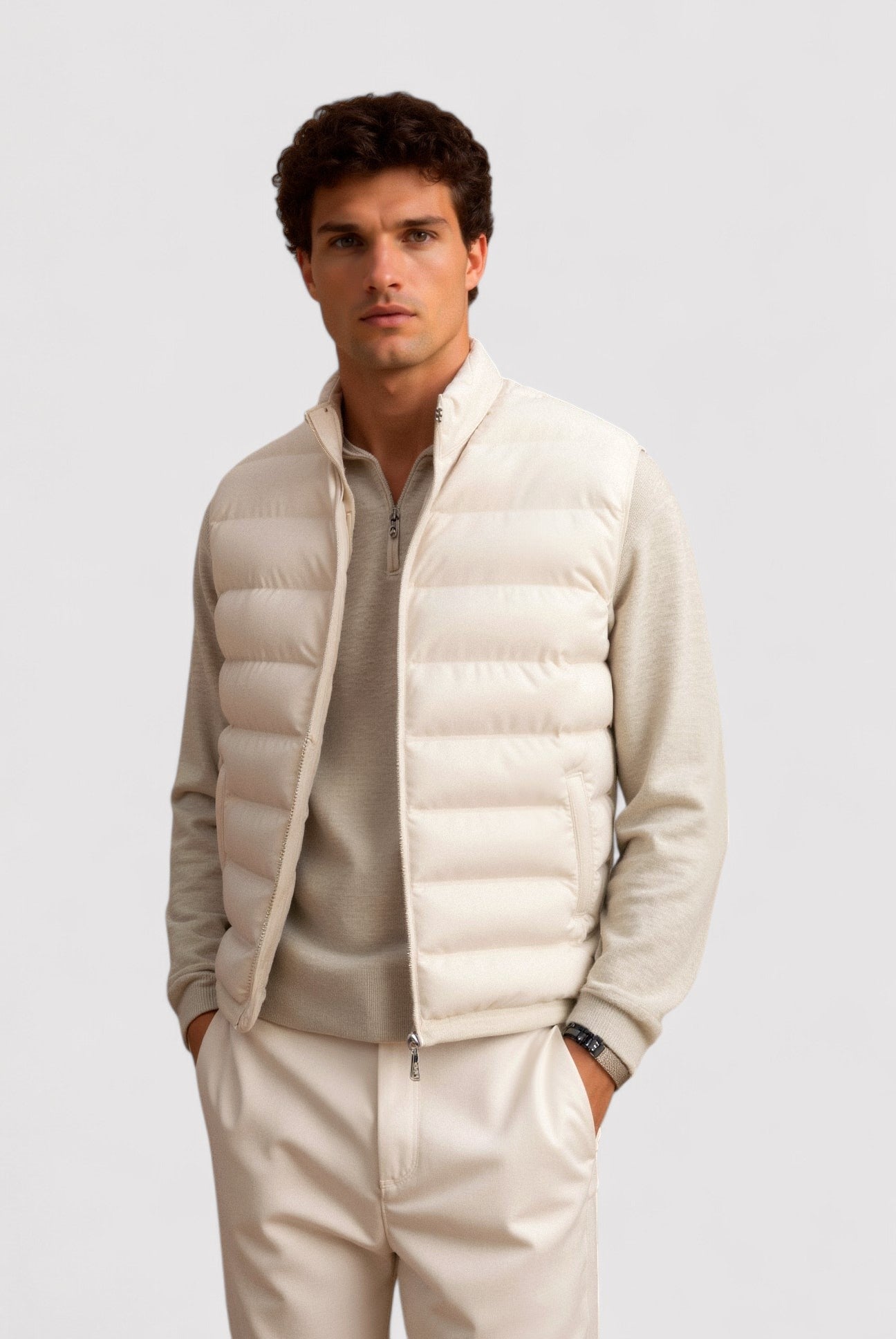 Hugo | Heren high business bodywarmer met opstaande kraag