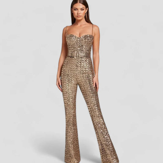 Fien | Stijlvolle Gouden Jumpsuit
