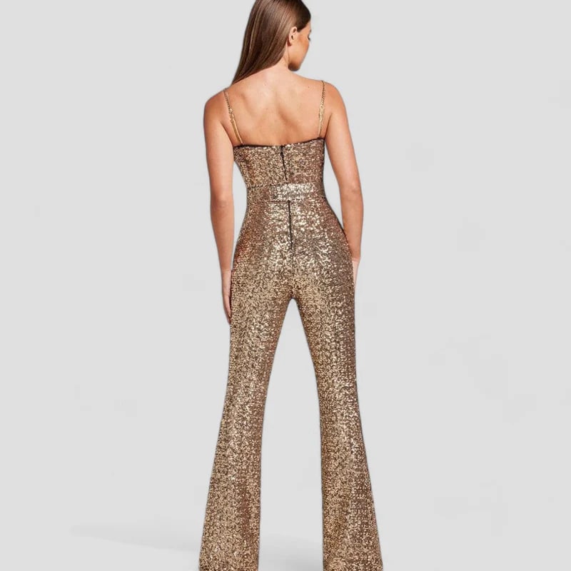 Fien | Stijlvolle Gouden Jumpsuit