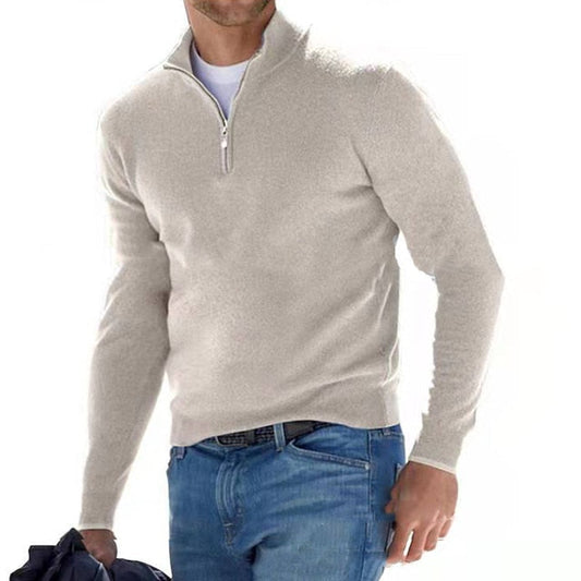 Stijlvolle V-hals Pullover met Rits - Emiel