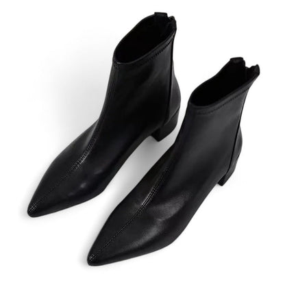 Elena | Elegante enkellaarsjes met blokhak en ritssluiting