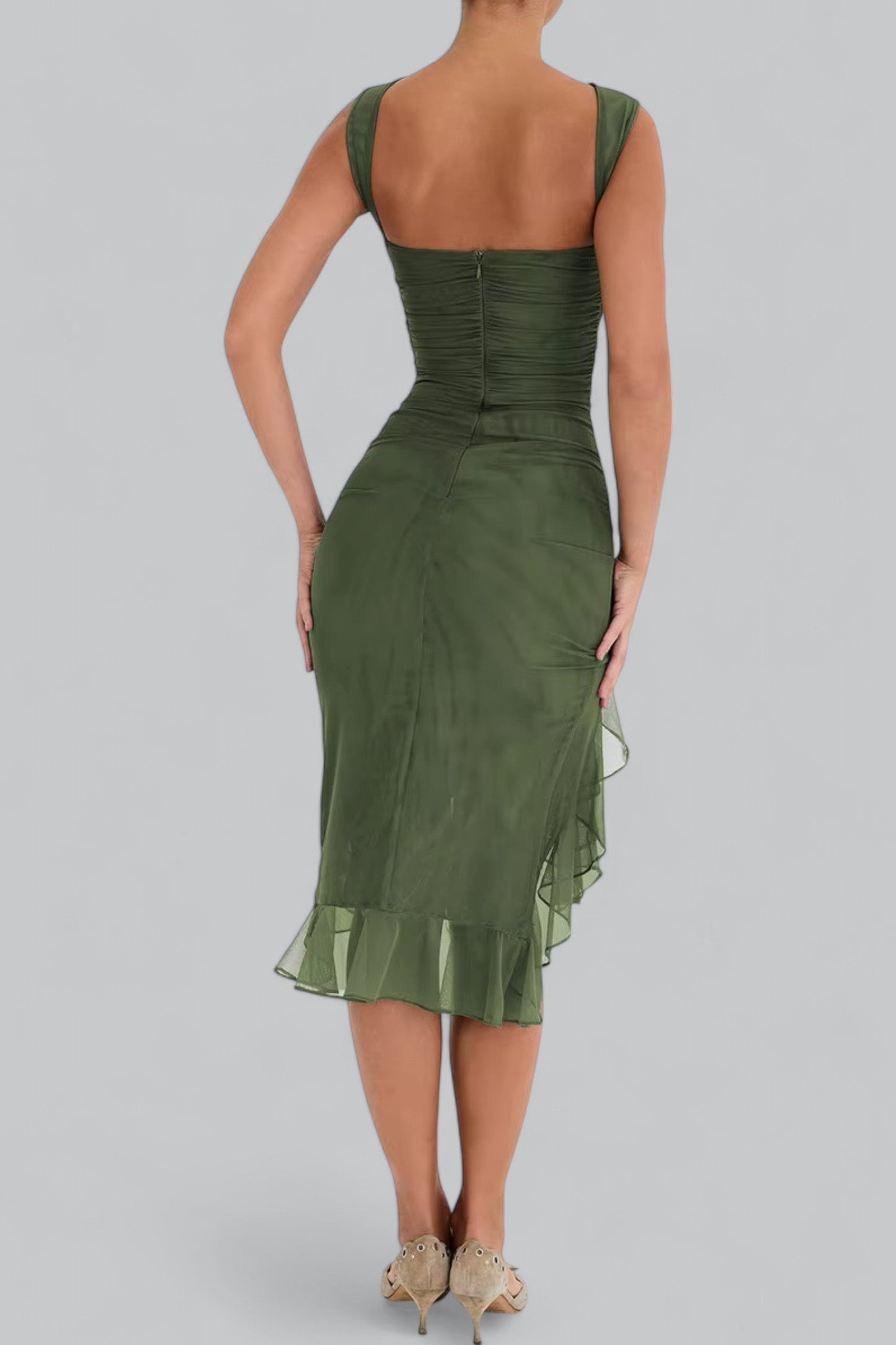 Noa | Elegant midi-jurk met ruches
