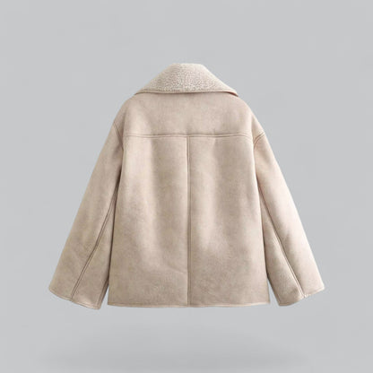 Elise | Chique suede jas met nepbont voering