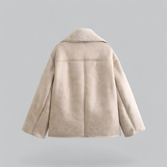 Elise | Chique suede jas met nepbont voering