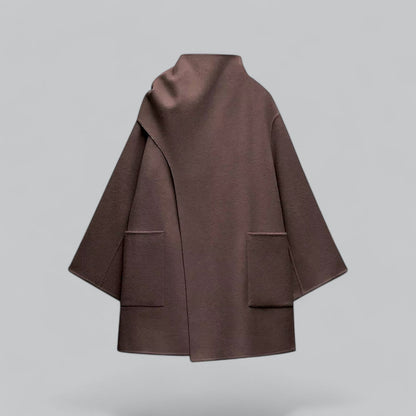 Nina | Chique sjaal-cape-wollen winterjas