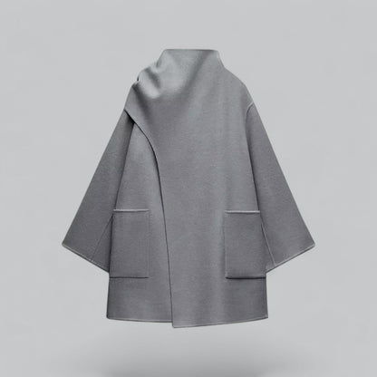 Nina | Chique sjaal-cape-wollen winterjas