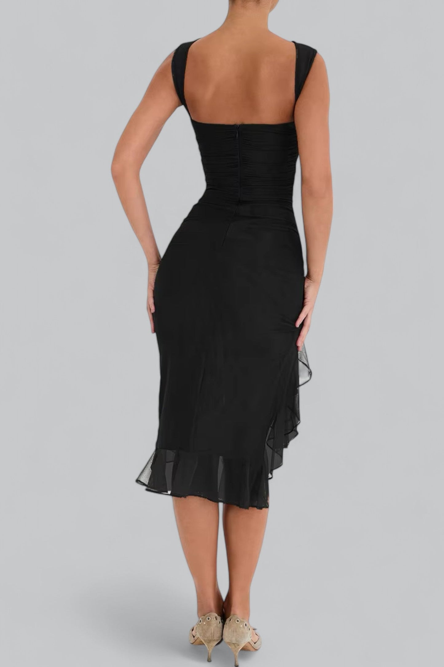 Noa | Elegant midi-jurk met ruches