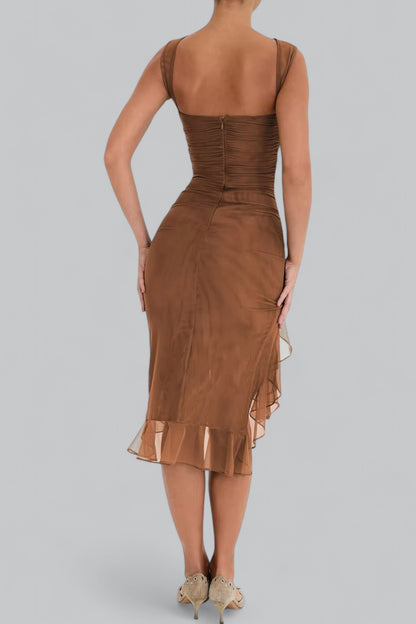 Noa | Elegant midi-jurk met ruches
