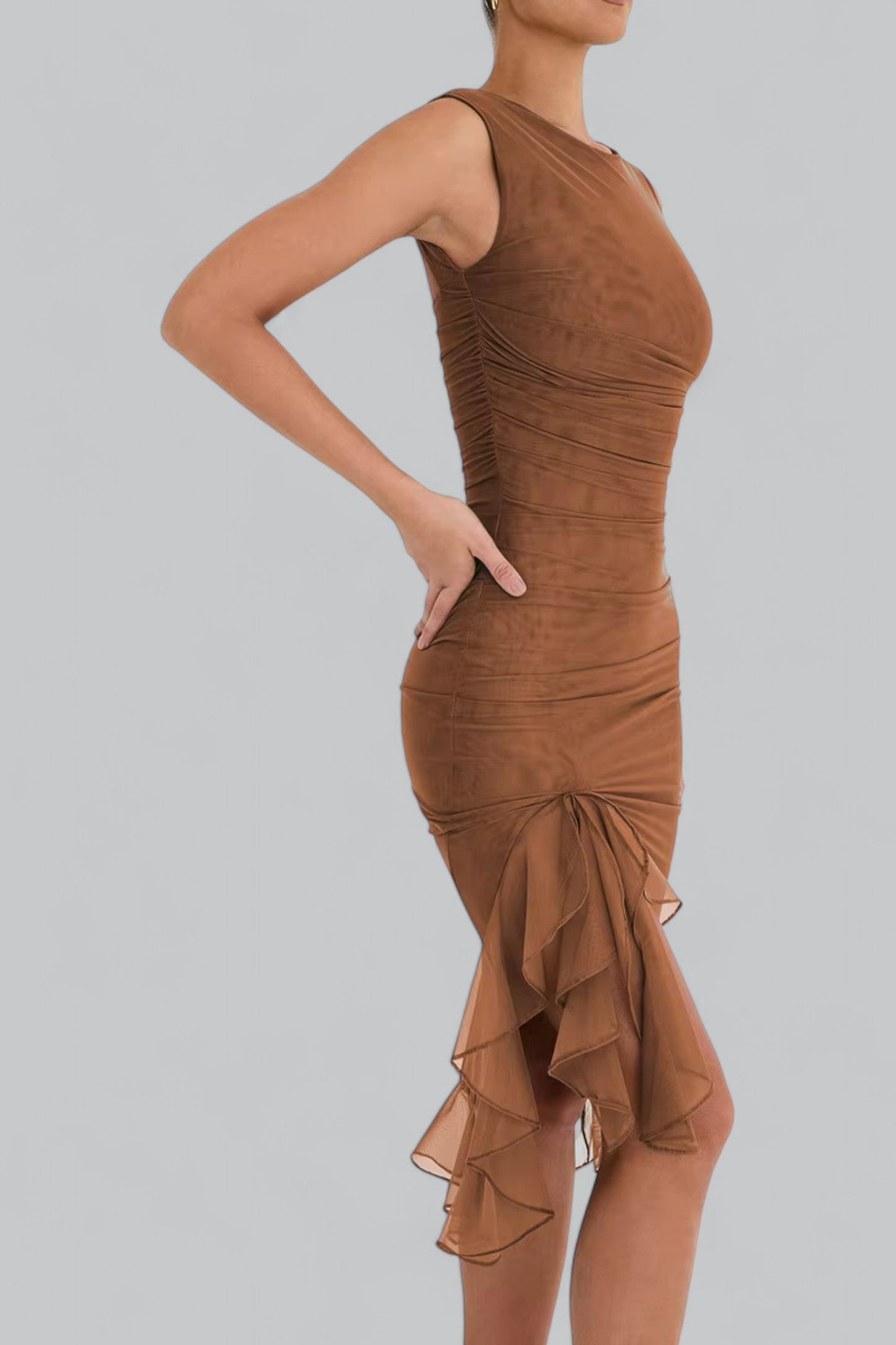 Noa | Elegant midi-jurk met ruches
