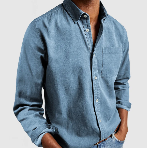 Stijlvol Casual Denim Overhemd van Zachte Katoenmix