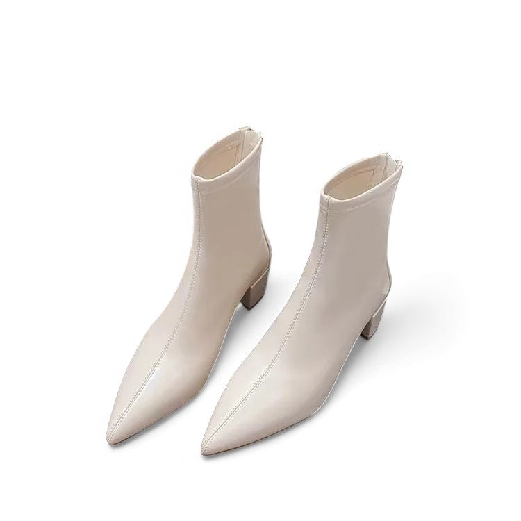 Elena | Elegante enkellaarsjes met blokhak en ritssluiting