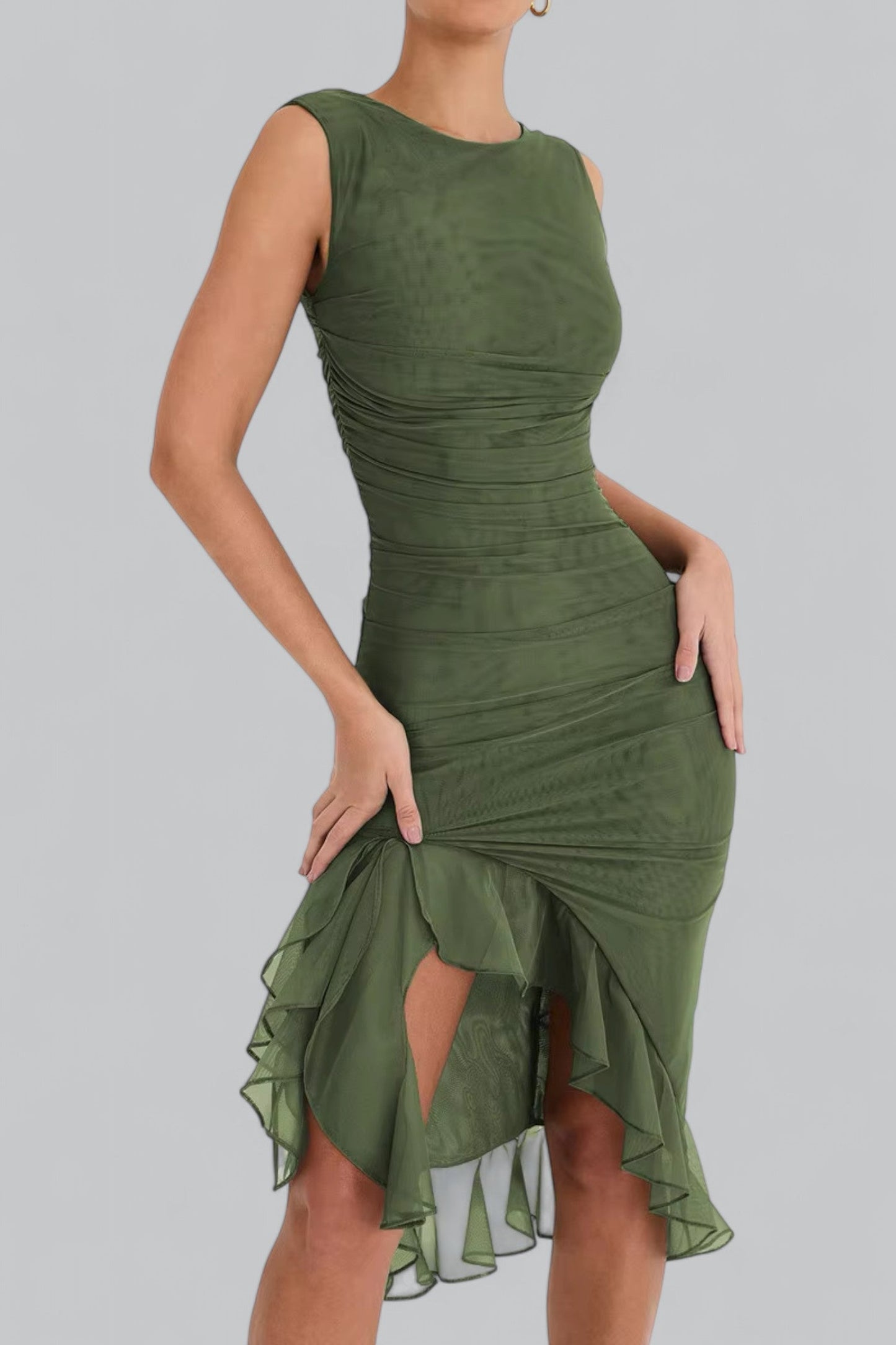 Noa | Elegant midi-jurk met ruches