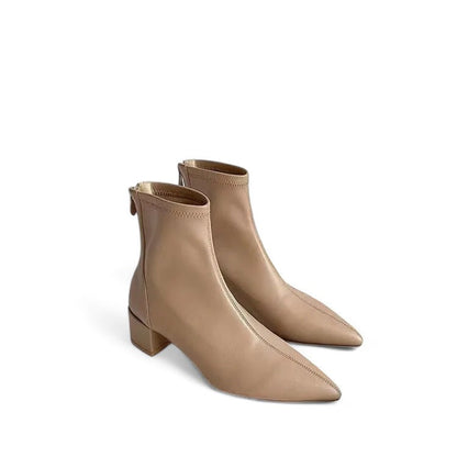 Elena | Elegante enkellaarsjes met blokhak en ritssluiting