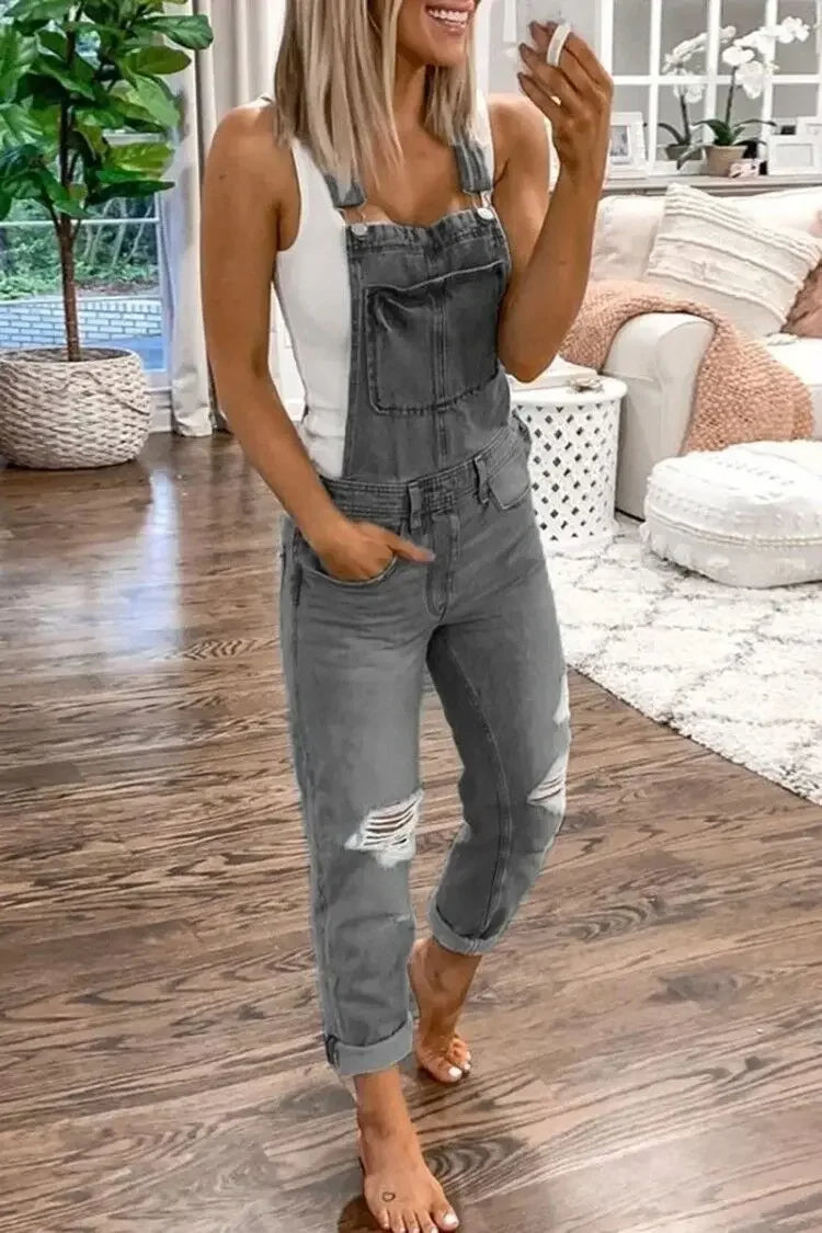 Gijs | Stijlvolle Casual Denim Jumpsuit - Mouwloos