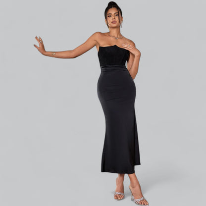 Elena | Elegant straploos fluwelen maxi-jurk