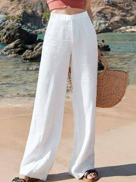 Fay | Stijlvolle Witte Linnen Broek