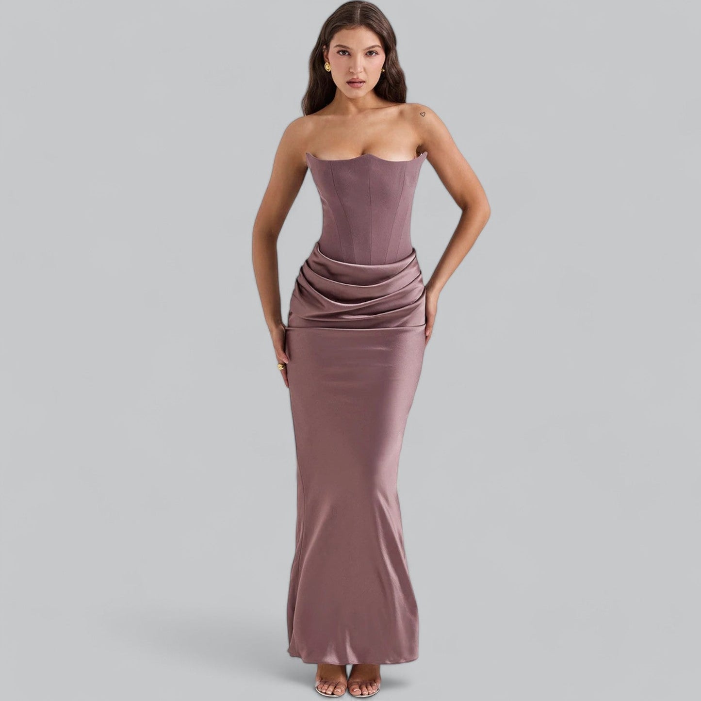 Elena | Elegant straploos fluwelen maxi-jurk