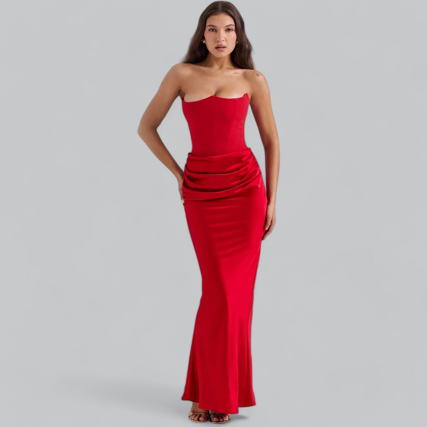 Elena | Elegant straploos fluwelen maxi-jurk