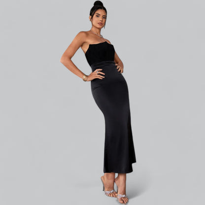 Elena | Elegant straploos fluwelen maxi-jurk