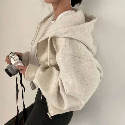Julia | Oversized cropped hooded vest Farromode afbeelding 2