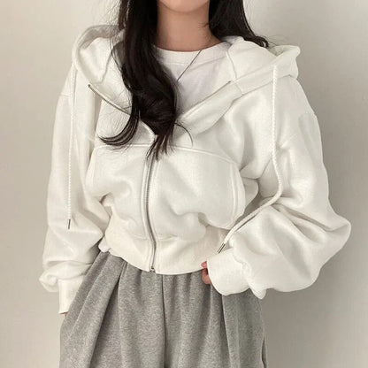 Julia | Oversized cropped hooded vest Farromode afbeelding 5