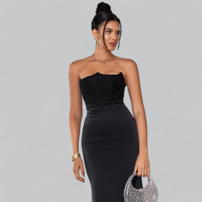 Elena | Elegant straploos fluwelen maxi-jurk