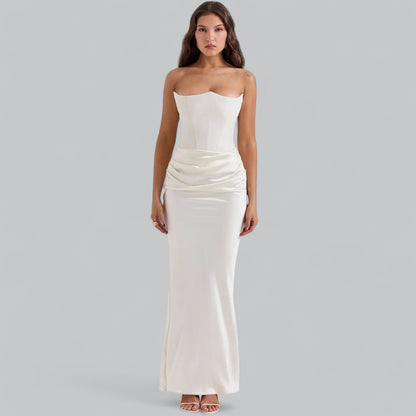 Elena | Elegant straploos fluwelen maxi-jurk